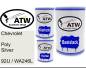 Preview: Chevrolet, Poly Silver, 92U / WA246L: 500ml Lackdose + 500ml Klarlack + 250ml Härter - Set, von ATW Autoteile West.